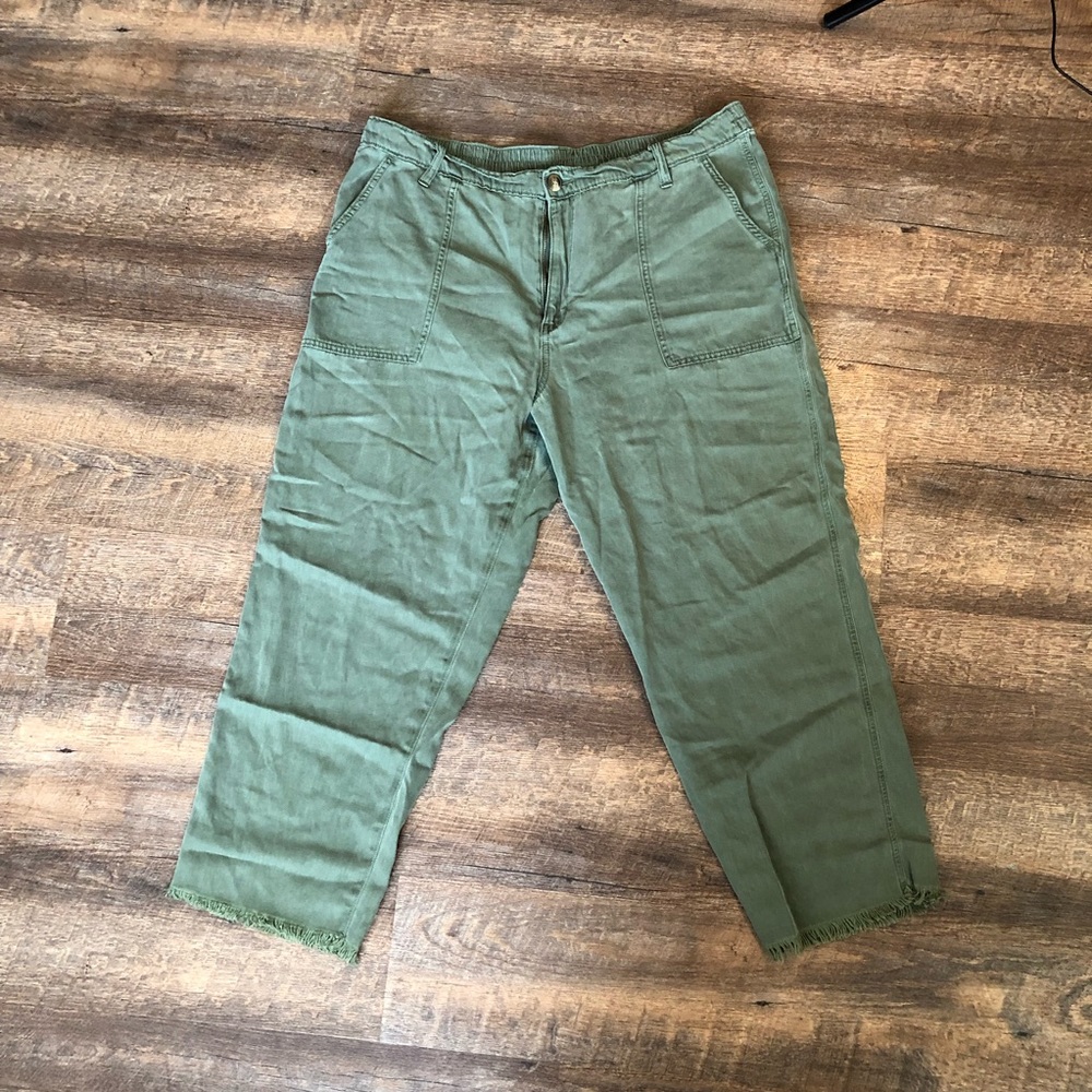 Aerie Lyocell/Cotten Stretch Pant with Frayed Hem